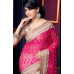 Luxurious Off White Colored Embroidered Georgette Net Saree 